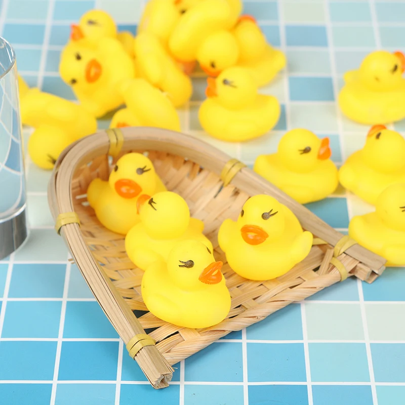 20pcs/bag Rubber Yellow Duck Baby Shower Water Toys Children Gift Baby Bath Toys Cheap Wholesale