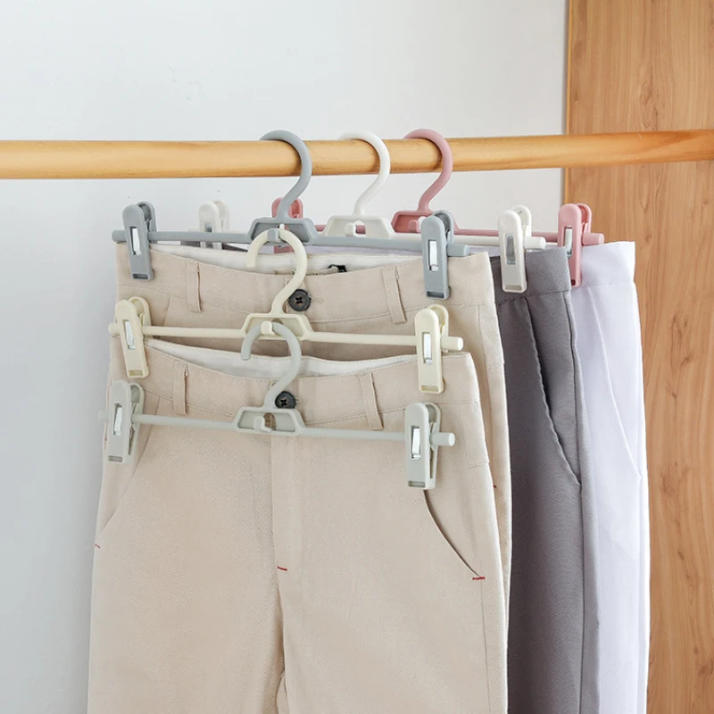 1pc Trousers Rack Clip Anti-Slip Clothespin Wardrobe Pants Clamp Clothes Hanger For Trouser Skirt Pants Closet Organizer