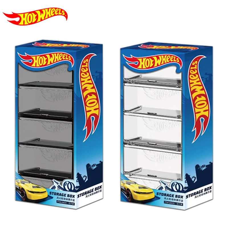 Hot Wheels 1/64 Car Model Storage Box Boutique Display Transparent 5 Boxes Set Suitable for HotWheels Combined Boy Toys for Kids