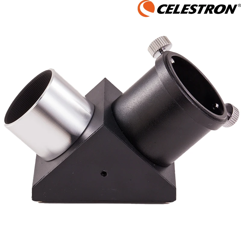 Celestron Erect Image Metal Full Prism Zenithal Mirror Adapter 31.7mm Monocular Astronomical Telescope Adapter 1.25'' 90-Degree