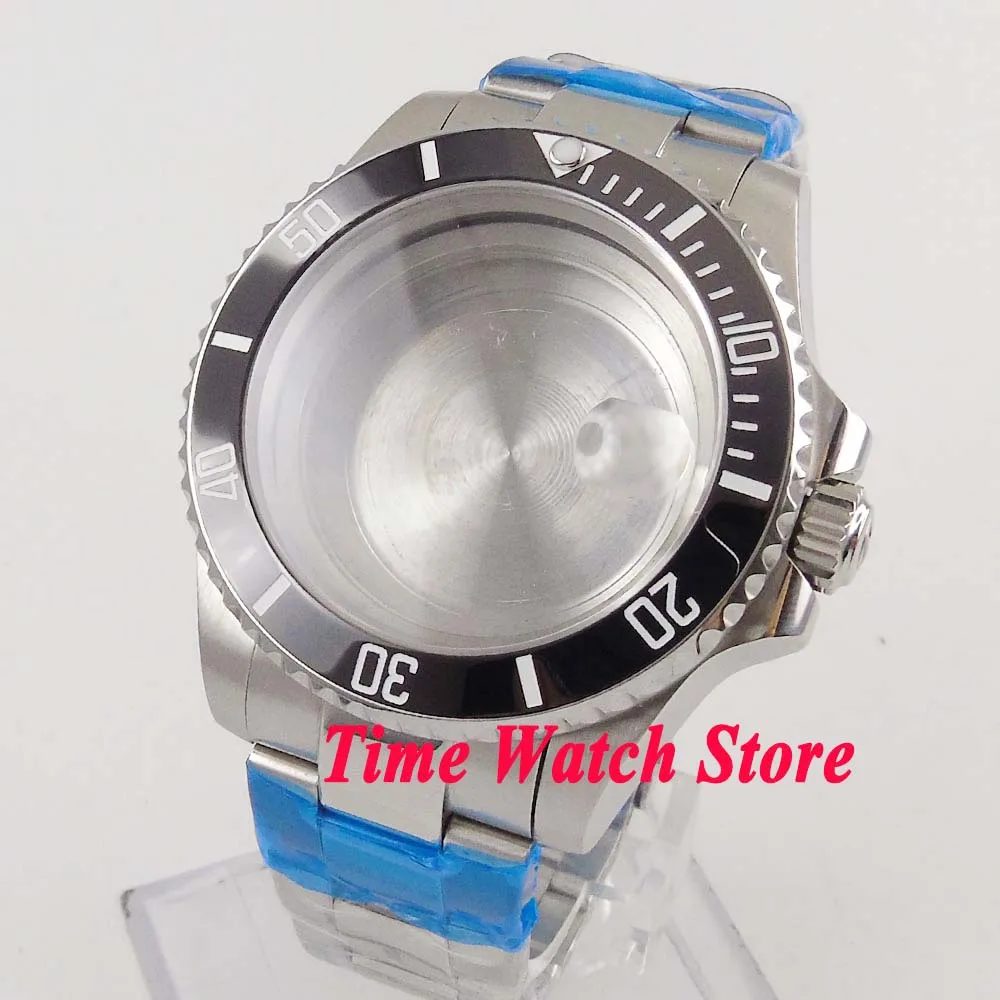 40mm 316L Watch Case With Strap Fits NH35 NH36 ETA2824 2836 PT5000 Miyota8215 821A Mingzhu/DG 2813 3804 ST1612 Sapphire Crystal