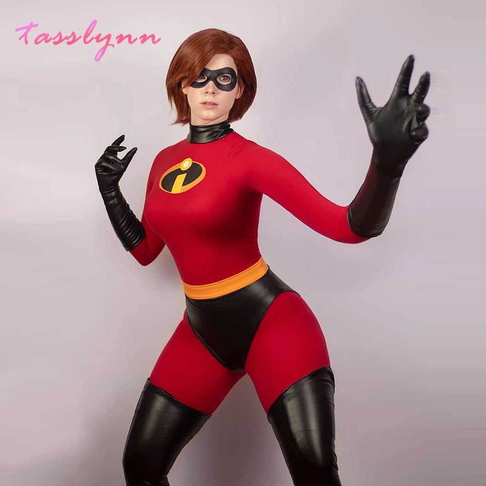 Mr Mrs Incredibles Cosplay Elastigirl Hulk Spider Family Adult Kid Suit Jumpsuit Bodysuit Halloween Costumes for Women