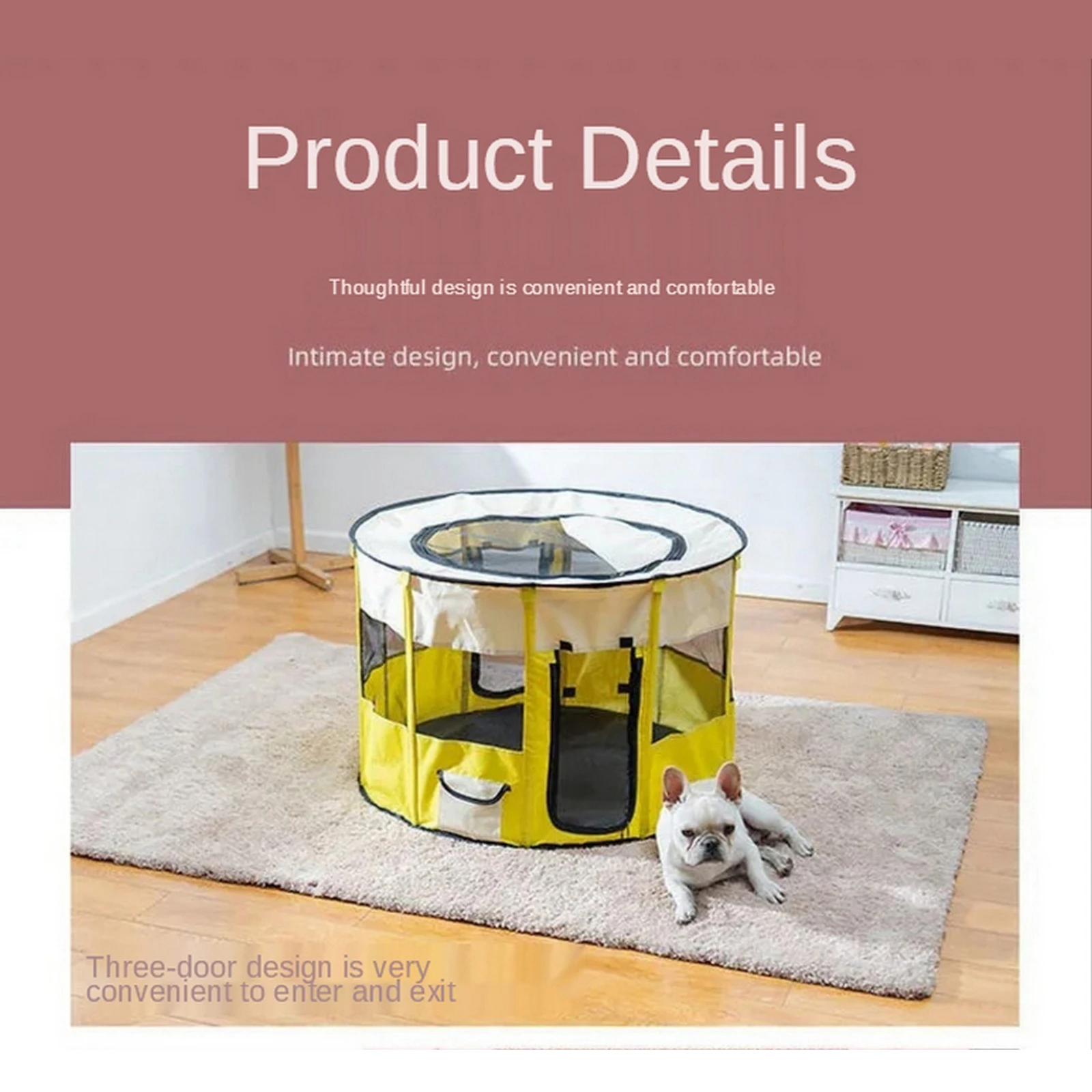 Pet Cage Portable Pet Tent For Dog Outdoor Folding House Cage Cat Playpen Puppy Kennel Round Fence Cats Production Supplies