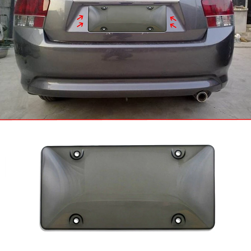 

1set Auto License Plate Cover Frame Smoked Clear Tinted Shield Bubbled Flat Car 31*16m Exterior Parts Car Accessories Decorate