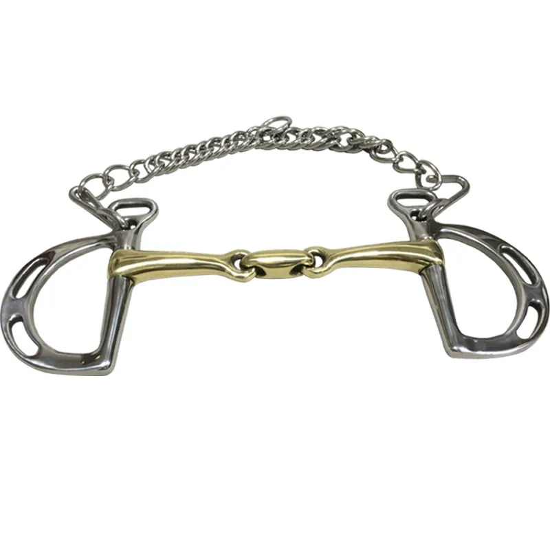 Stainless Steel Kimberwicke Bit Horse Equipment 14cm Brass Copper Mouth Slotted Cheeks Bits