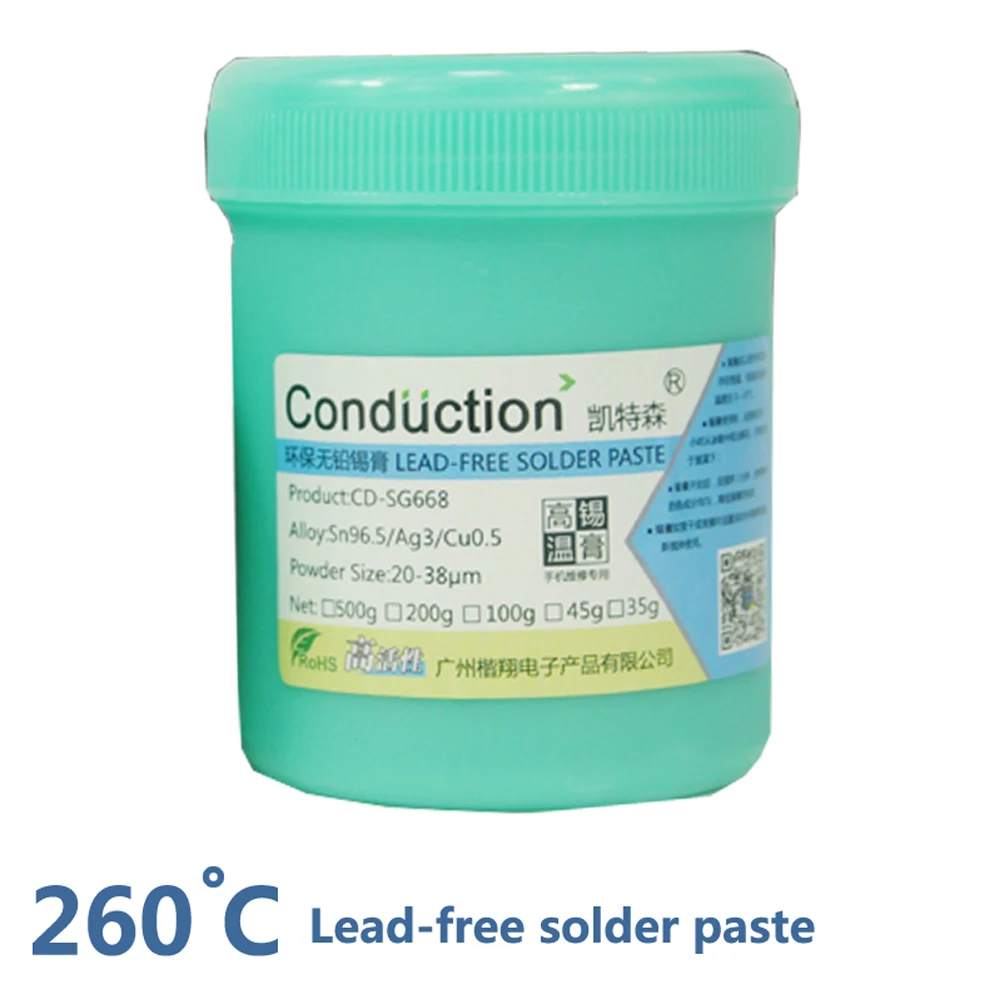 Imagem -04 - Chumbo sem Solda Colar Manutenção Solda Estanho Proteção Ambiental Lata de Lama Cpu Tin55g Bga 138 183 260 Graus