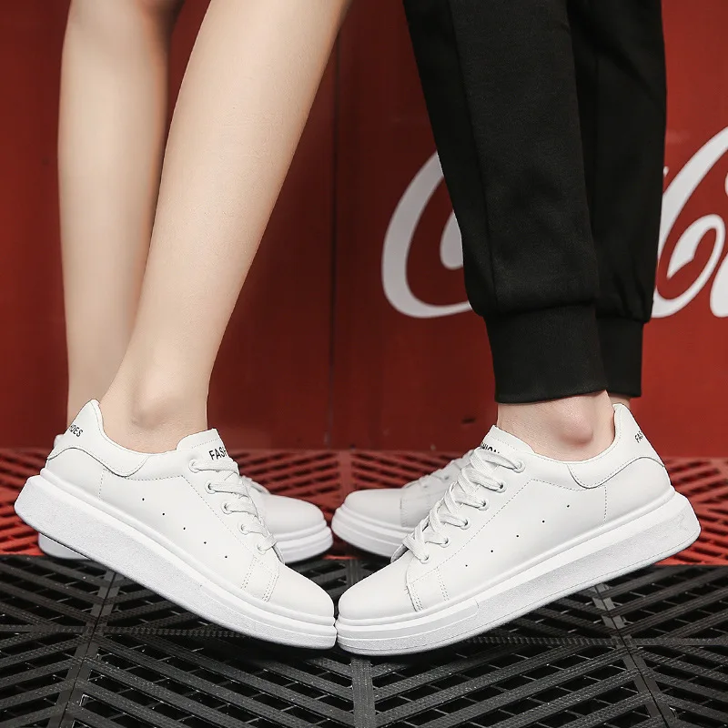 Little White Shoes Men's Spring and Autumn Tide Shoes Korean Version of Breathable Sports and Leisure Increased Couple Shoes