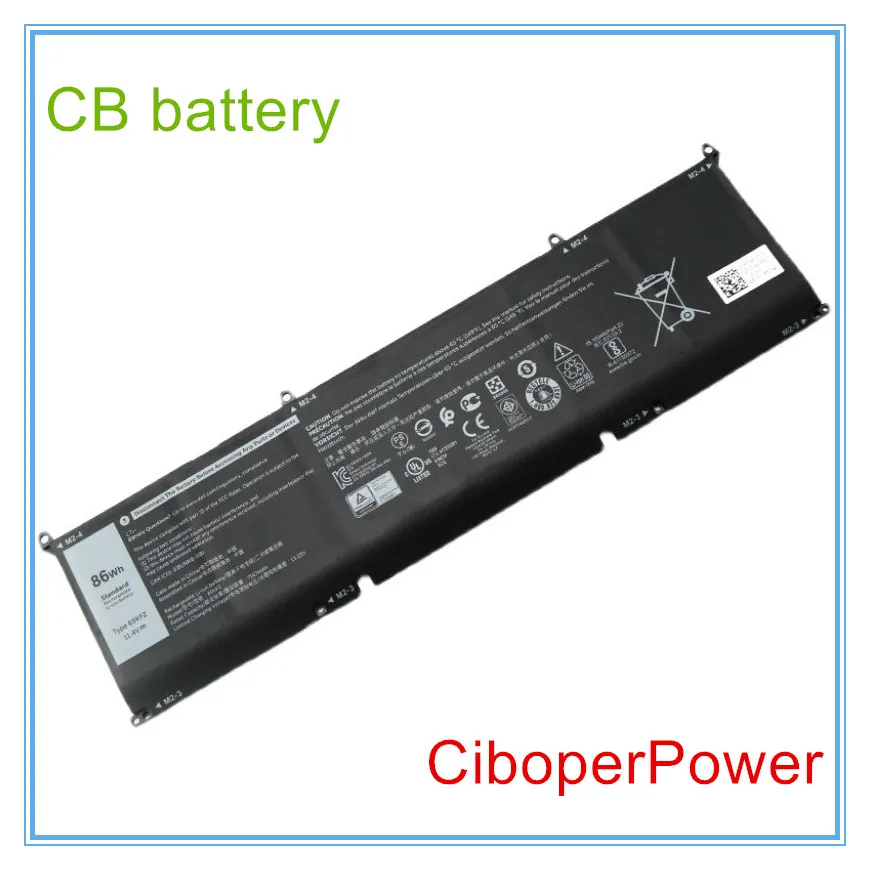 

11.4V 86Wh 69KF2 Battery for M15 M17 R3 5550 XPS 15 9500 70N2F, M59JH, 8FCTC, DVG8M