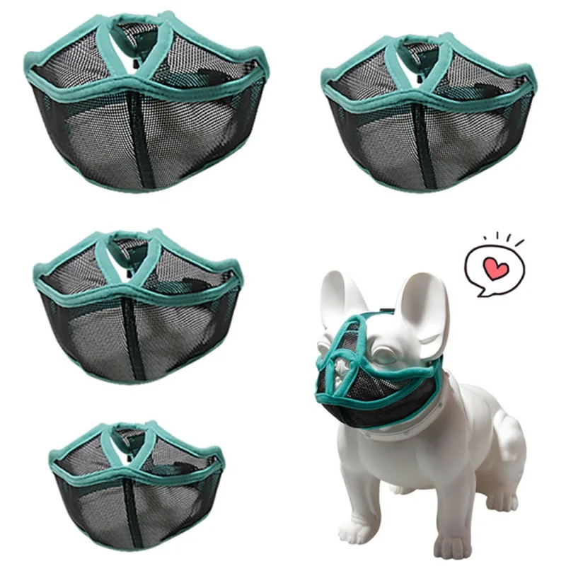 Short Snout Pet Dog Muzzles Adjustable French Bulldog Muzzle Dog Mouth Breathable Muzzle Mask for Anti Stop Barking Dog Supplies