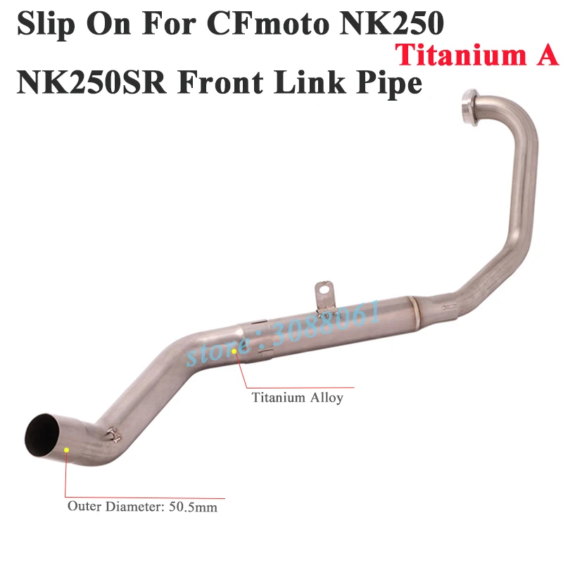 Titanium Alloy Slip On For CFmoto NK250 NK250SR NK300SR Motorcycle Exhaust Muffler Escape Modified Front Mid Link Pipe Catalyst