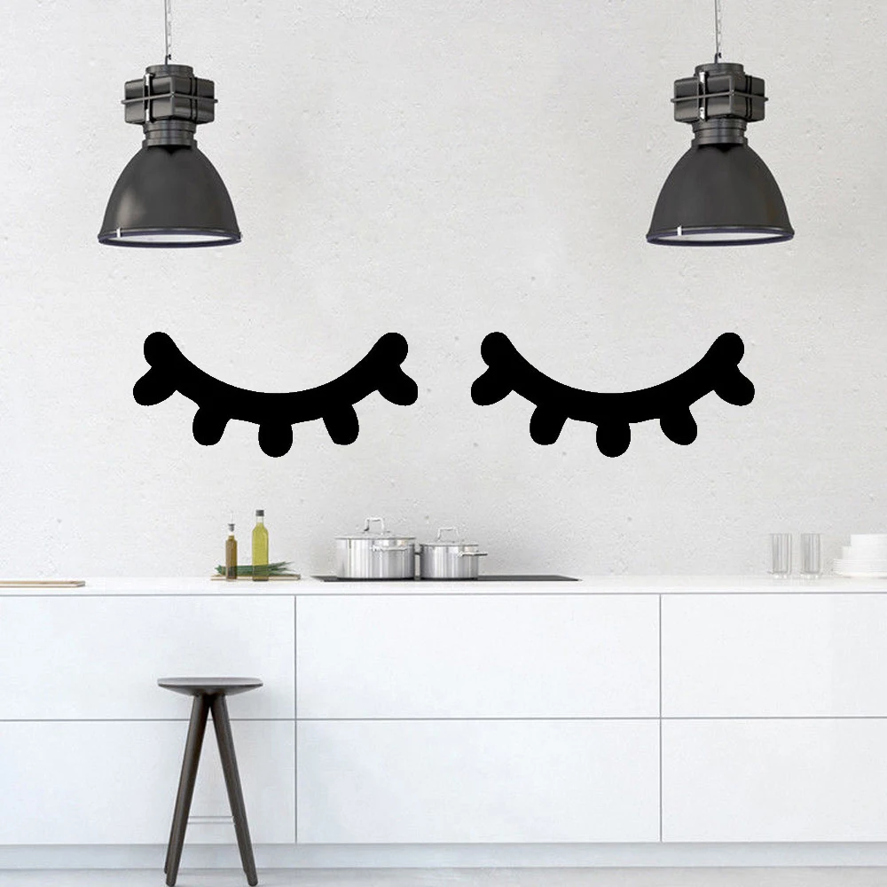 Sleepy Eyes Decal Eyelashes Nursery Vinyl Wall Art Sticker for Baby Room Bedroom Decor