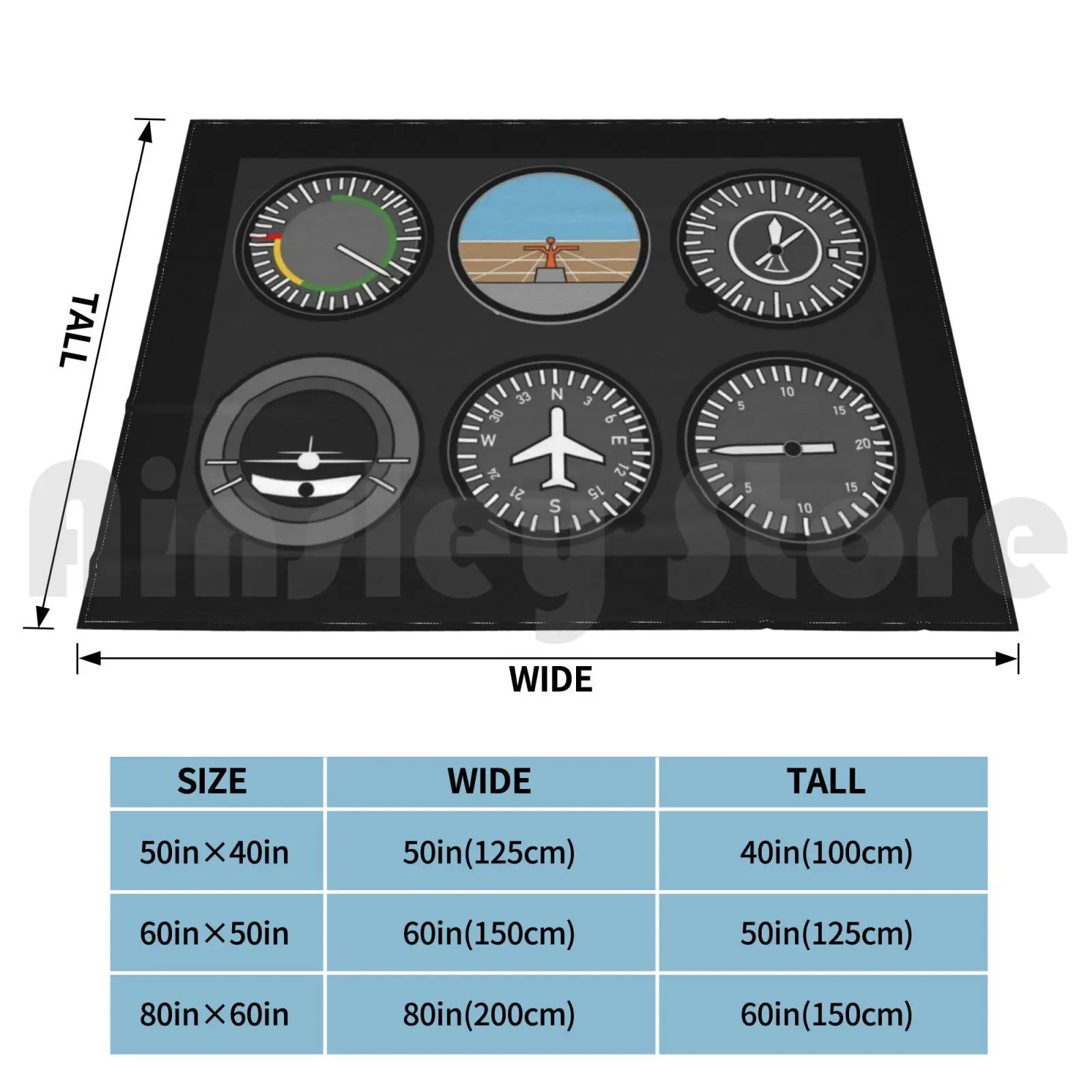 6 Pack Blanket Fashion Custom Aviation Airplane Aviation Instruments Pilot Pilot 6 Pack