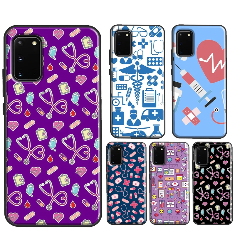 Medical Medicine Design Nurse Pattern Case For Samsung S20 FE S8 S9 S10 Plus Note 10 Plus Note 20 Ultra S21 S22 Ultra Cover