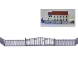 GY46150 Model Railway N Scale 1:160 Model Building Fence Wall with Door