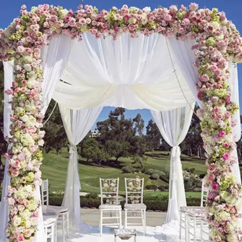 48cm *5*10*15m transparent crystal organza tulle roll fabric for hanging wedding party home decoration new year decoration