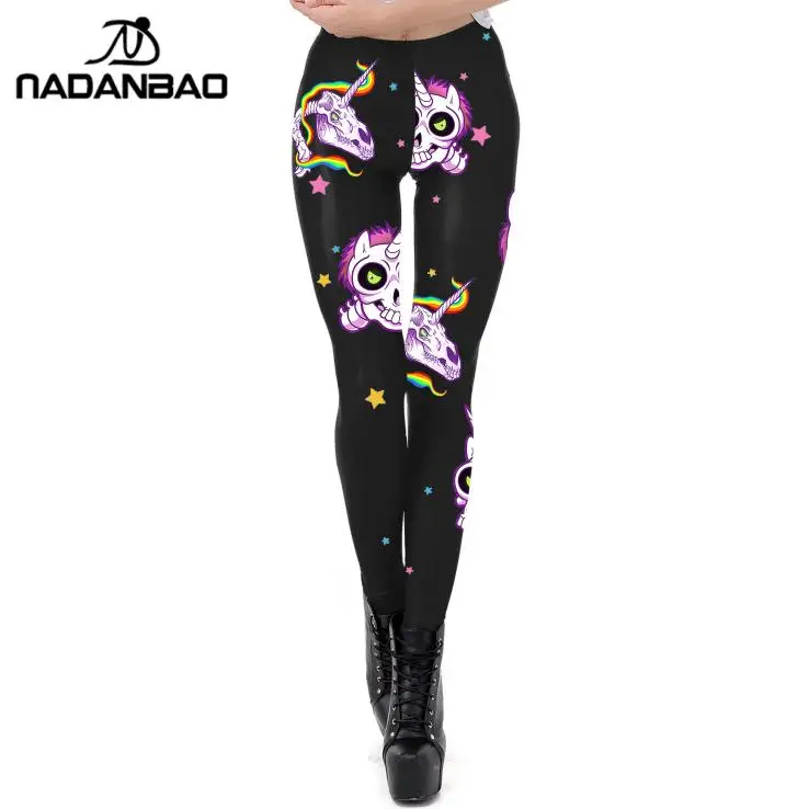 NADANBAO New Arrival Unicorn Leggings Women Workout Leggins Cartoon Printing Cute Fitness Pants Female Legins