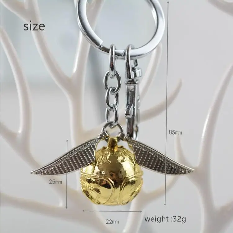 Harried Potter Golden Snitch Key Chain Pendant Alloy Keychain Toy Action Figure Collectible Model Toys Pocket Jewelry Gifts