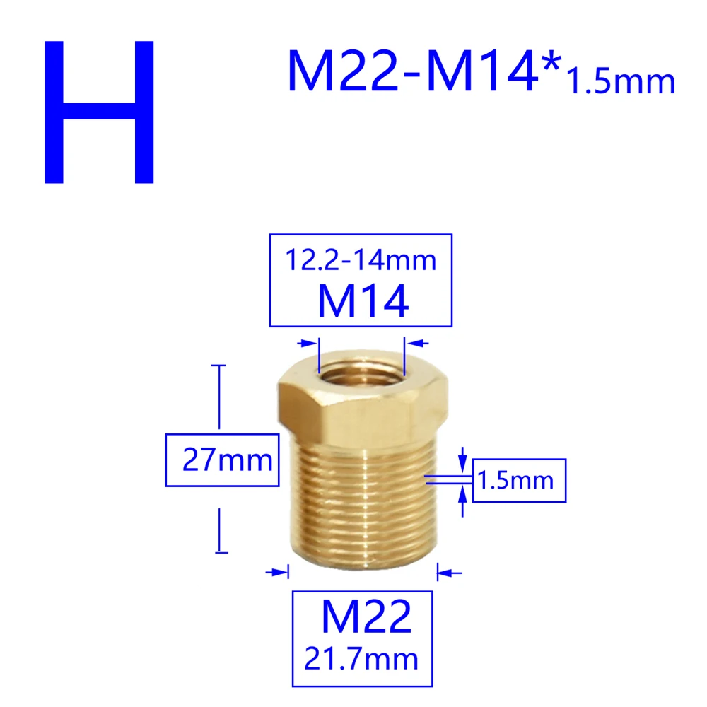 Messing Männlich Weiblich 1/2 "M14 M18 M22 3/8" Gewinde Anschluss Zahn Pitch 1,5mm Kupfer Wasserhahn Waschen maschine Bad Koppler – Detail 11