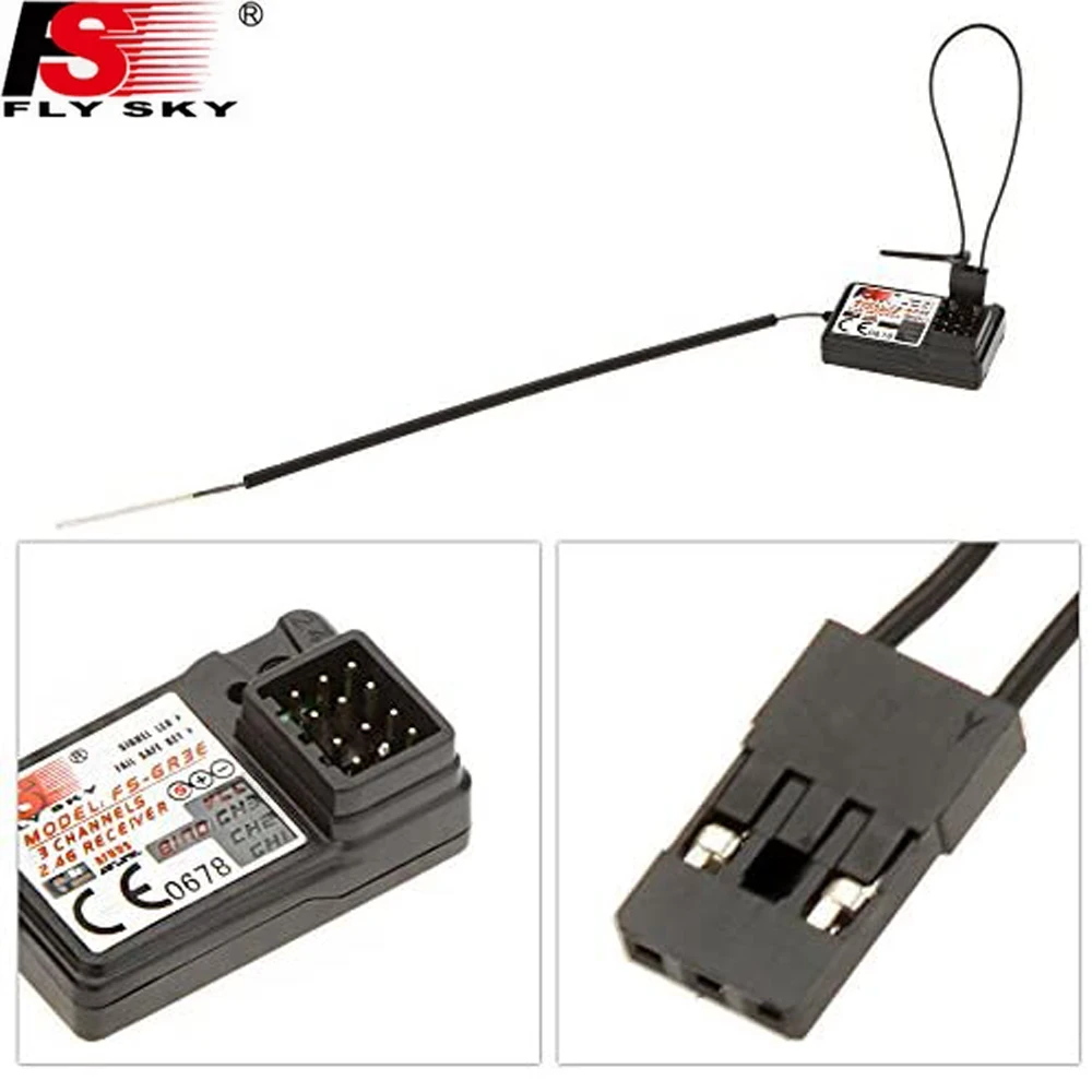 Flysky-receptor de FS-GR3E para coche, camión, barco, GT3B, GR3C, transmisor de actualización, 3 canales, 2,4G, GR3E, a prueba de fallos, FS-GR3F