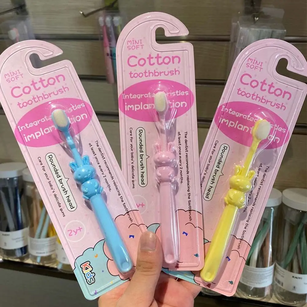 Kids Micro Nano Toothbrush Extra Soft Elephant Rabbit Cartoon Design Ultra Fine Soft Bristles Kid Toothbrush Baby Oral Care Tool