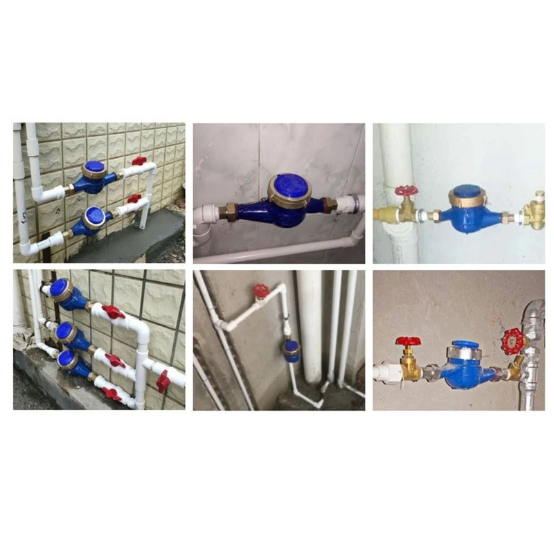 DN15 Water Meter Heavy Duty Brass Flow Measure Tap Cold Water Meter Home Garden Wet Table Measuring Tools Water Measurement