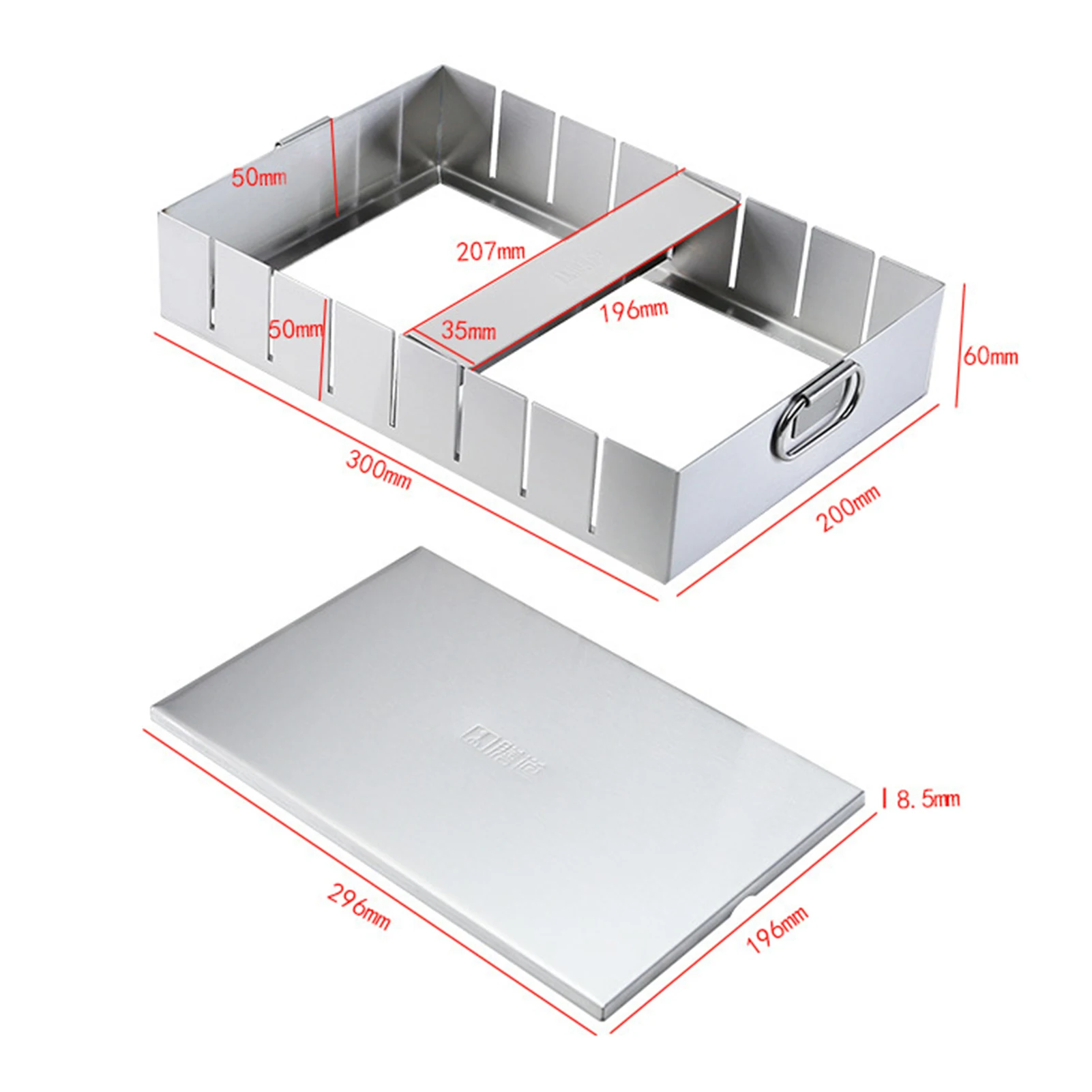 Ejiao cake mold box cutting strip mold cooling plate stainless steel slitter snowflake cake split case צדנית קירור למזון