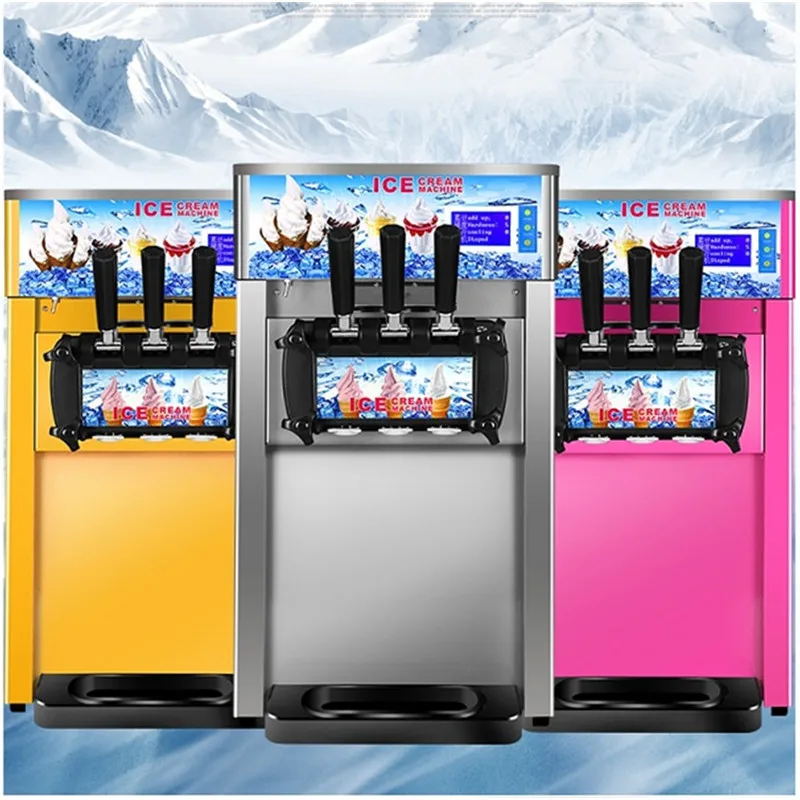 CE Electric Ice Cream Making Machine Soft Ice Cream Maker Professional Commercial Desktop Sundae Ice Cream Rolls 220v/110v