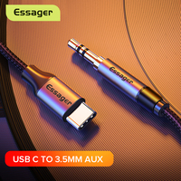 Essager USB Type C to 3.5mm Jack AUX Audio Cable Adapter For Headphone Headset Speaker Aux Cable Wire Cord For Samsung Xiaomi mi