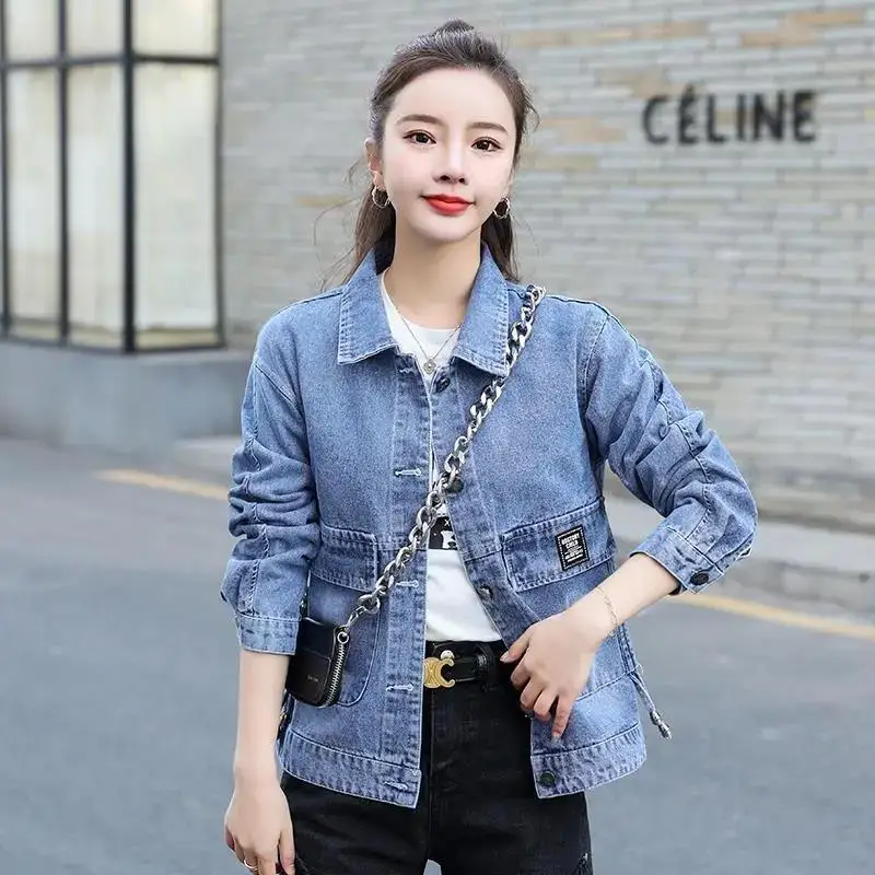 Denim Jackets Women Spring Autumn Short Coat 2022 New Loose Retro Outerwear Female Tooling Embroidered Fashion Cowgirl Jacket