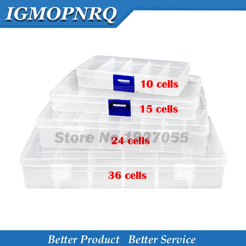 10 15 24 Grids Tools Packaging Box Portable Practical Electronic Components Storage box / Part box / Tool box