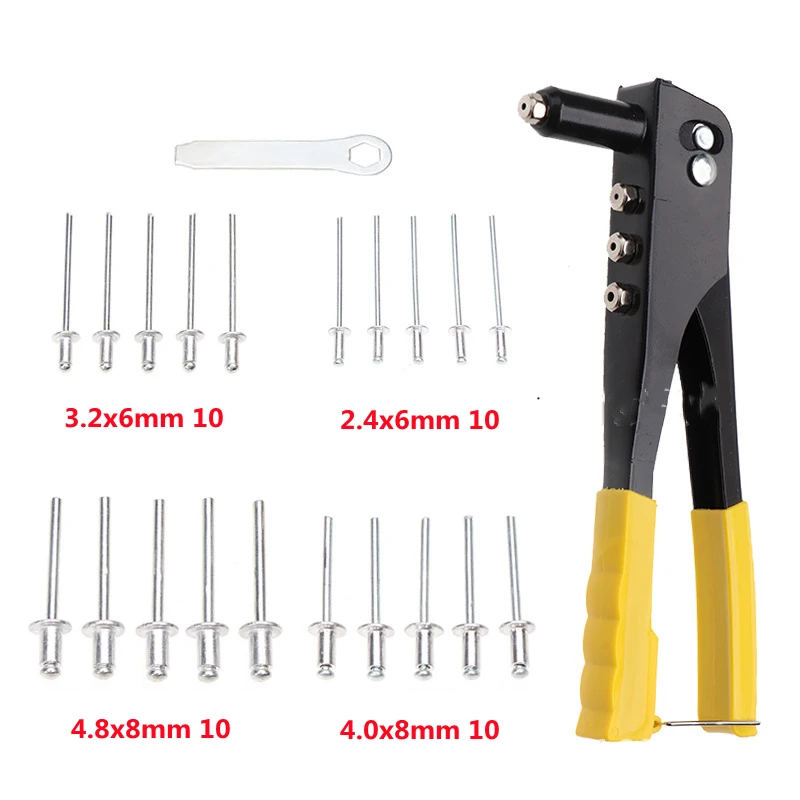 2.4/3.2/4.0/4.8Mm Manual Double Handle Rivet Gun Rivet Gun Pull Willow Gun Logam Woodworking Alat Perbaikan Tangan