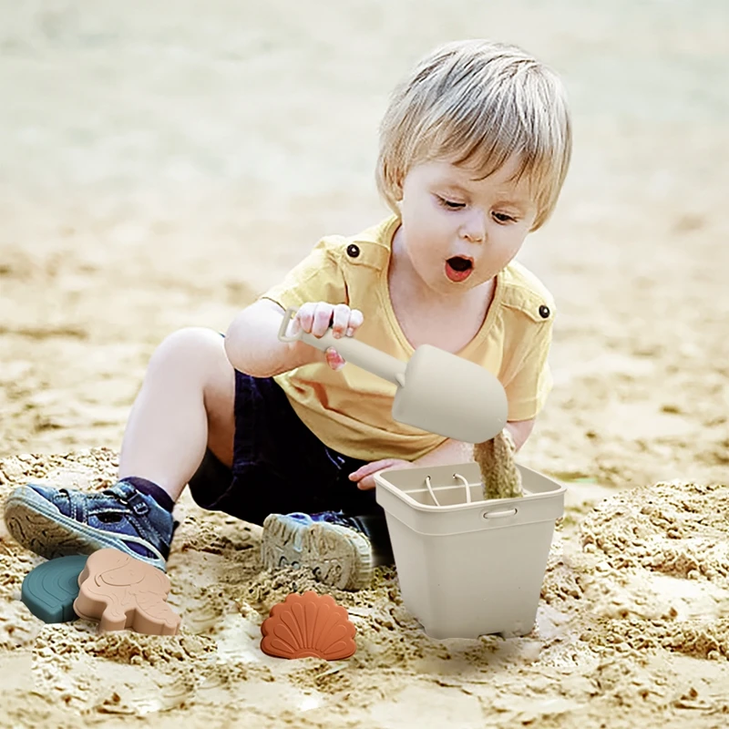 6Pcs Ins Style Summer Beach giocattoli per bambini Set in Silicone morbido gioco da spiaggia giocattolo per giocare nuoto acqua di sabbia gioco gioca giocattolo all'aperto