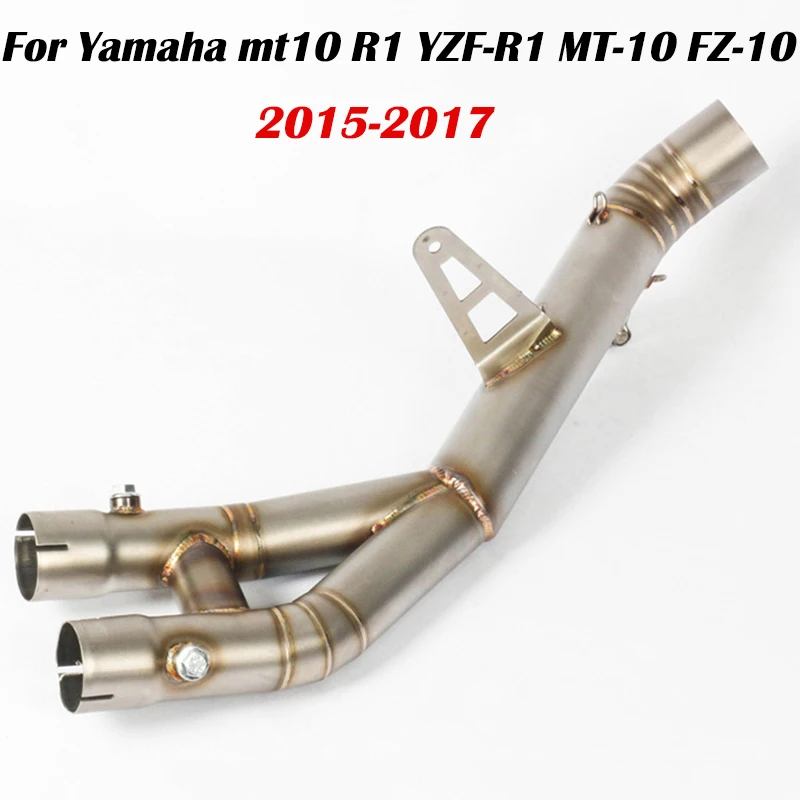 

Stainless Steel Motorcycle Exhaust System Slip On For Yamaha YZF R1 MT10 MT-10 FZ10 2015-2017 Link Middle Pipe Muffler Pipe