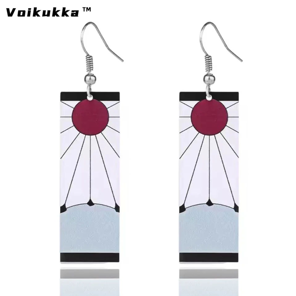 Voikukka תכשיטי אקריליק חומר להתנדנד נשים חמוד אופנה מסיבת עגילי קוטלת שד OST Kimetsu לא Yaiba לקוספליי