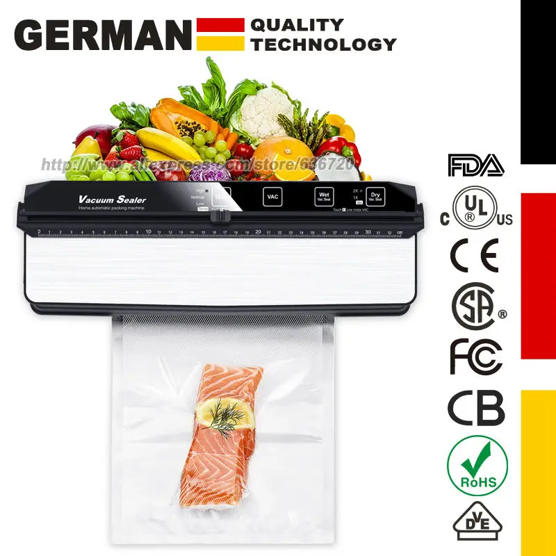 Vacuum Sealer Machine, Dry | Vac | Wet | Seal Modes Food Sealer, One-Touch Operation, Home & Commercial Food Preservation