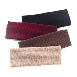 Geebro Women Boho Ribbed Hairband Vintage Stretch Striped Headband Female Ladies Turban Wraps Cotton Elastic Hair Accessories