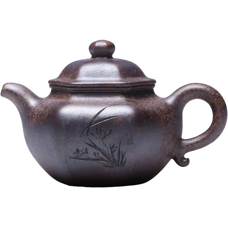 ★Zhu qianbing, assistant worker of Yixing, hand painted small capacity six square teapot and tea set