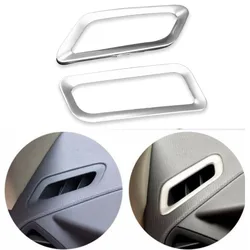 2pcs Car Air Outlet Cover Chrome Trim Air Vent Frame Strips For Volvo XC60 2009 2010 2011 2012 2013 2014 2015 2016 2017