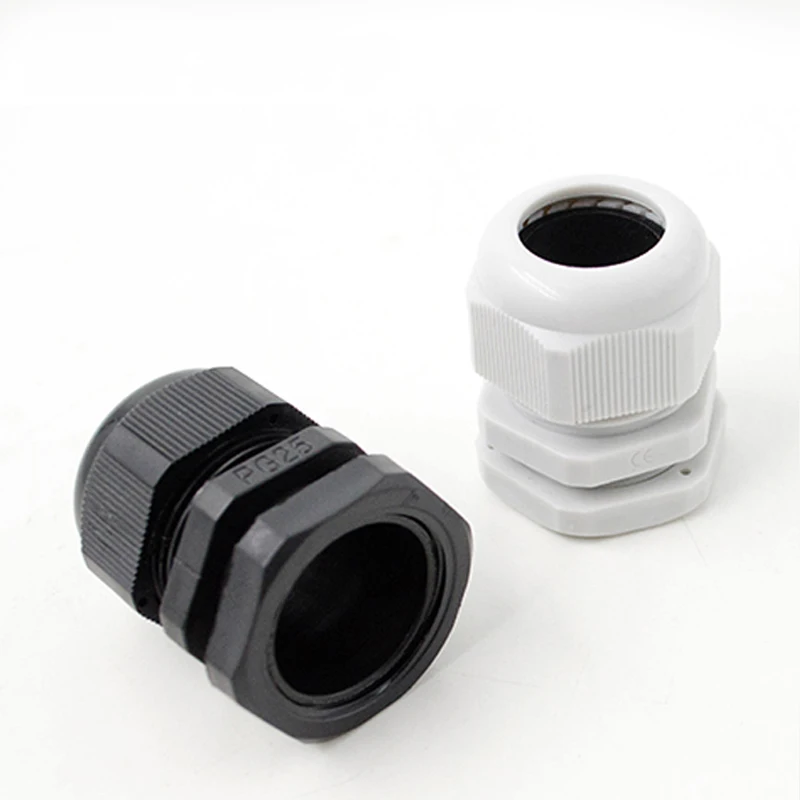 10Pcs Waterproof Cable Gland Nylon Joint IP68 PG7 For 3-6.5mm Plastic Black White PG13.5 Cable Locking Connector PG7 PG19 PG11