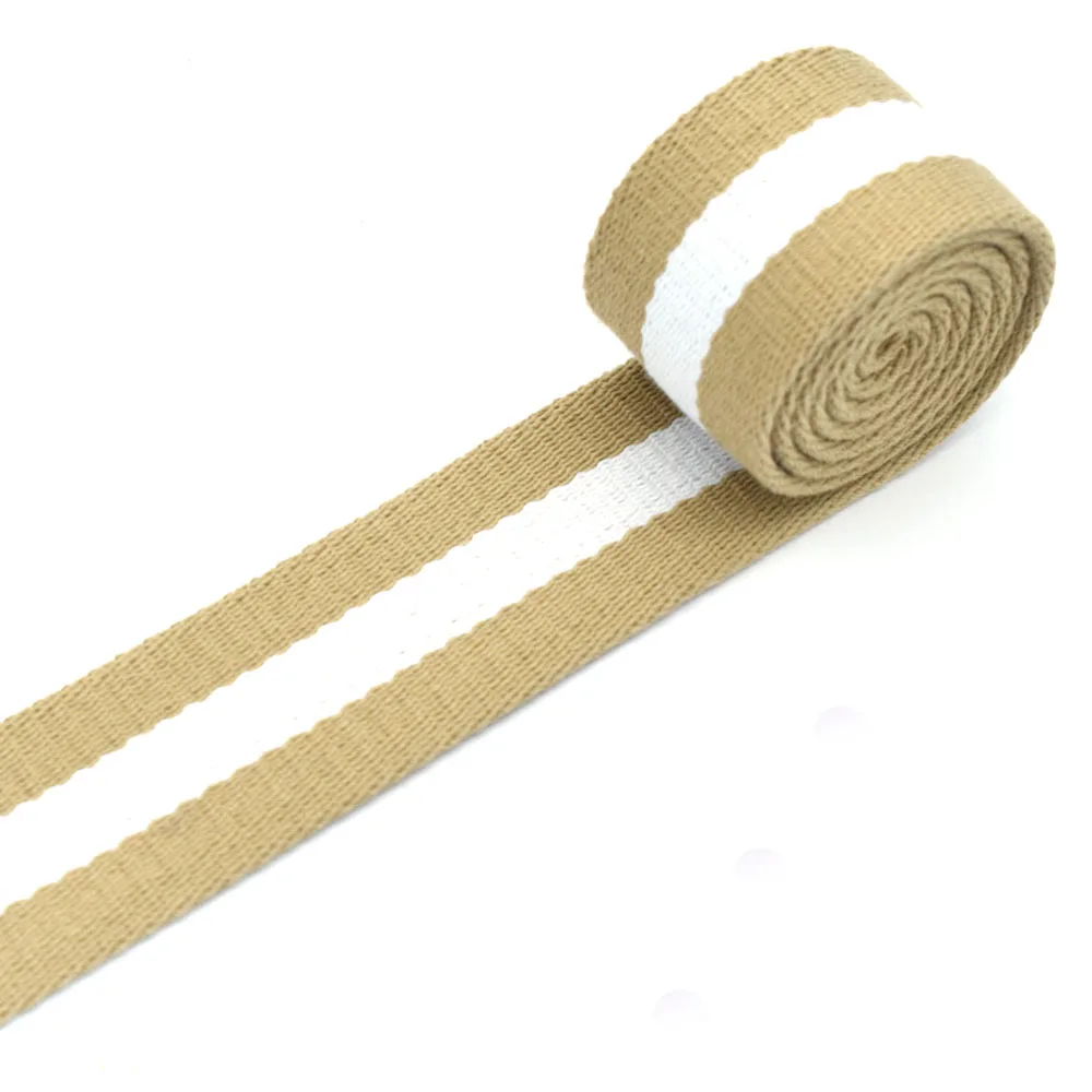 

1.5"Beige Fabric Ribbon Knit Tape Ribbon Webbing Belt Leash Ribbon Canvas Webbing Striped Webbing for Textile Sewing Accessories