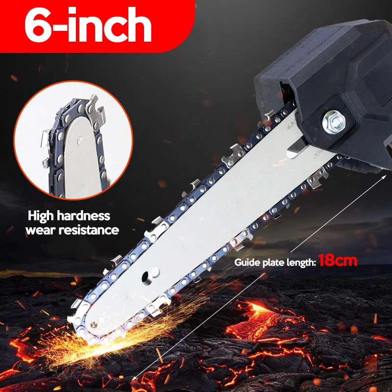 6 zoll 88VF Mini Elektrische Säge Kettensäge Holz Cutter Mit Akku Holzbearbeitung Rebschnitt einhand Garten Werkzeug