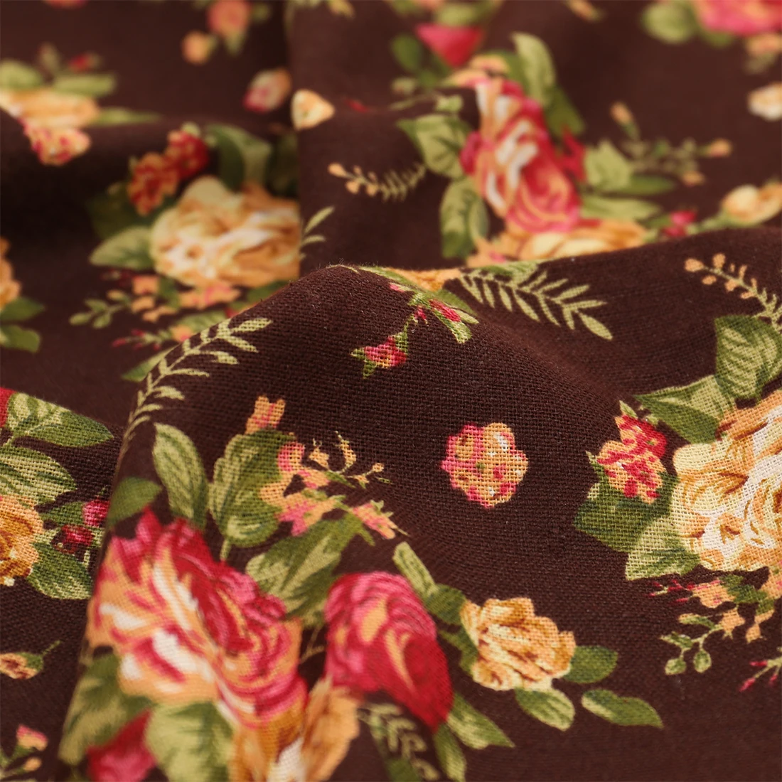 100% Cotton Digital Print Rose Pastoral Vintage Fabric For Sewing Tablecloth Patchwork Dress Floral Cloth