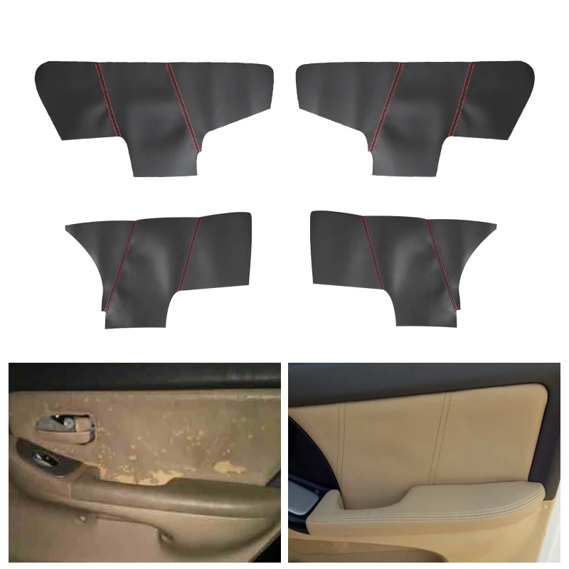 

4pcs Car Microfiber Leather Interior Door Armrest Panel Cover Protective Trim For Hyundai Elantra 2004 2005 2006 2007 2008 -2012