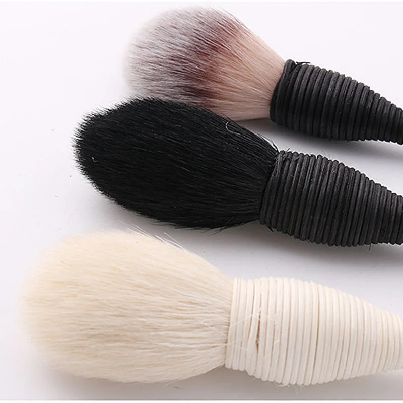 Flat Goat Wool Rattan Maquiagem Pincéis, Fundação Profissional Blush, Pó solto, Escova de contorno para beleza, Pincéis de maquiagem