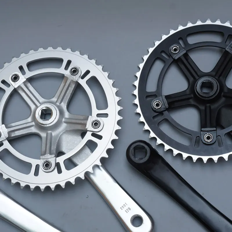 Bike Crankset Single Speed Bicycle 46T Chainwheel 130mm BCD 170mm Crank Aluminum Alloy Fixed Gear Fixie Cycling Parts