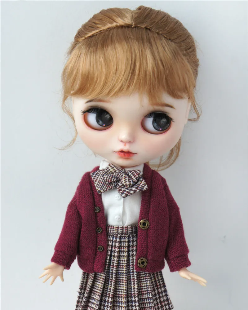 QBaby Pullip 9-10inch  10-11inch  Synthetic mohair BJD wigs   JD413  French Braids Blythes  Doll AccessorieS