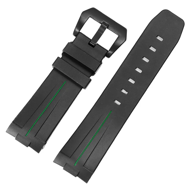 CICIDD Men's Waterproof Rubber Watchband For Panerai AM411 359 01312 00359 Arc Interface Silicone Watch Chain 24mm