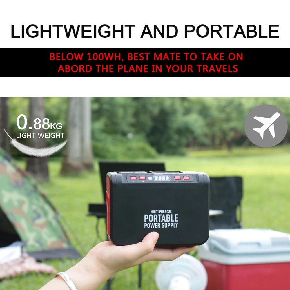 Estação de energia portátil de emergência, saída CA, USB-PD, banco tipo C, gerador solar para a vida diária, popular, inverno