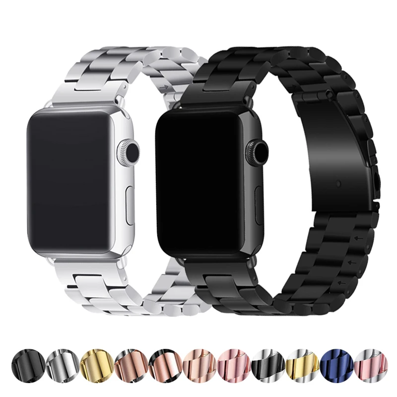 

stainless steel strap for apple watch band 42mm 38mm apple atch 4 5 44mm 40mm iwatch series 5/4/3/2/1 bracelet watchband