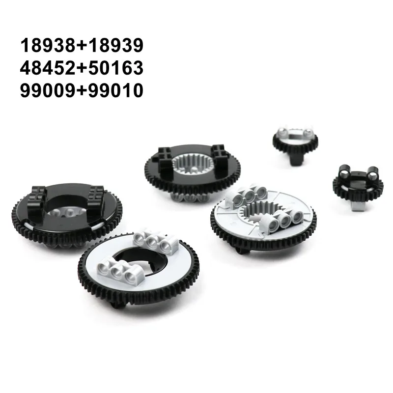 القرص الدوار التقني الكبير والصغير 18938 18939 48452 50163 99009 99010 MOC اللبنات الطوب أجزاء ألعاب الأطفال الكبار